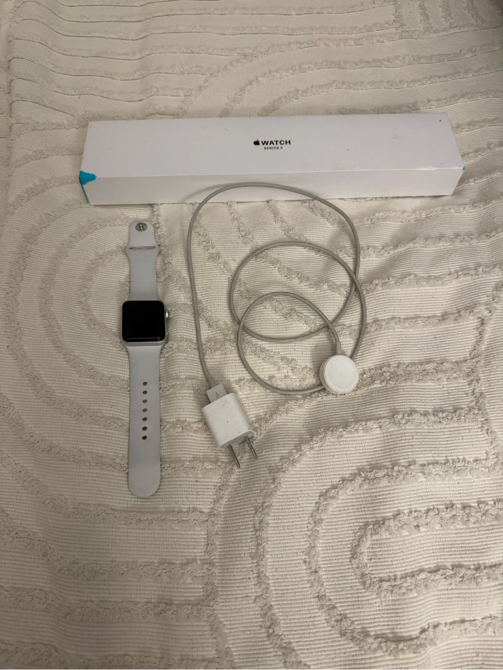 Apple Silver Smartwatch with White Sport Band